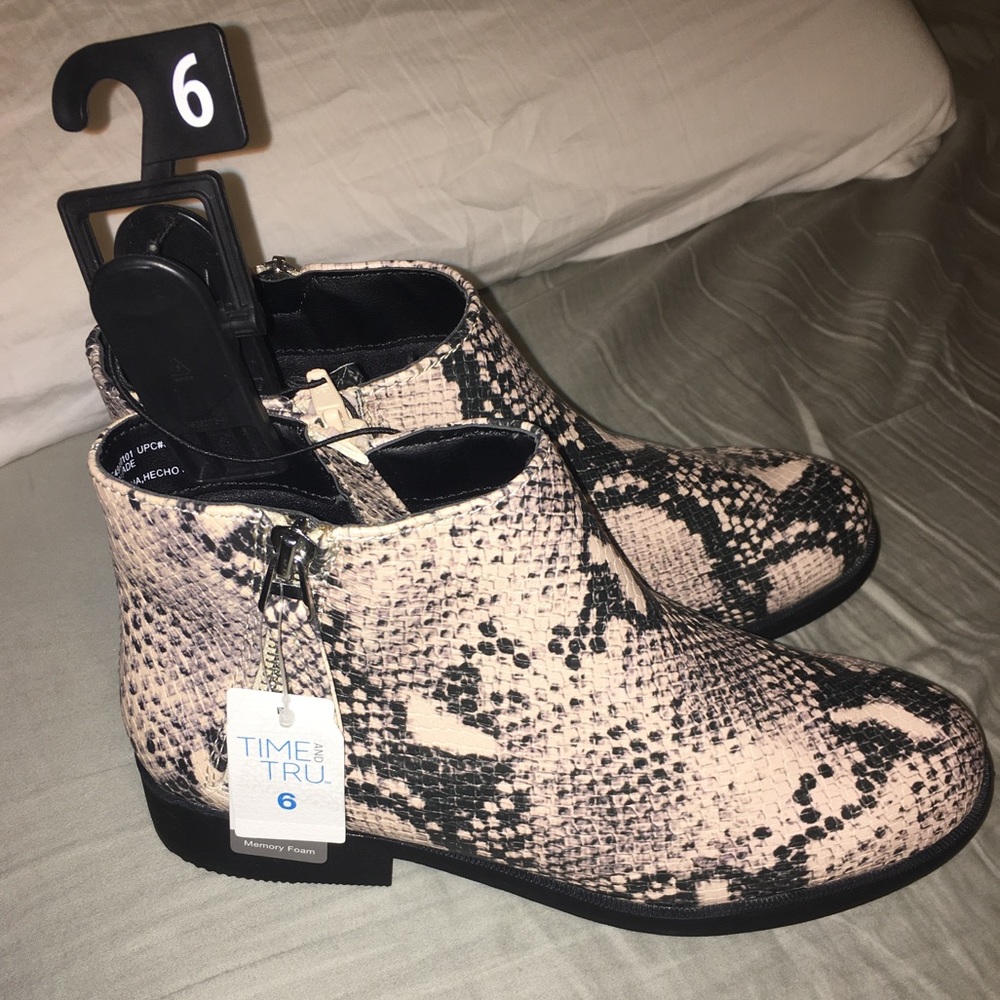 Snakeskin ankle boots